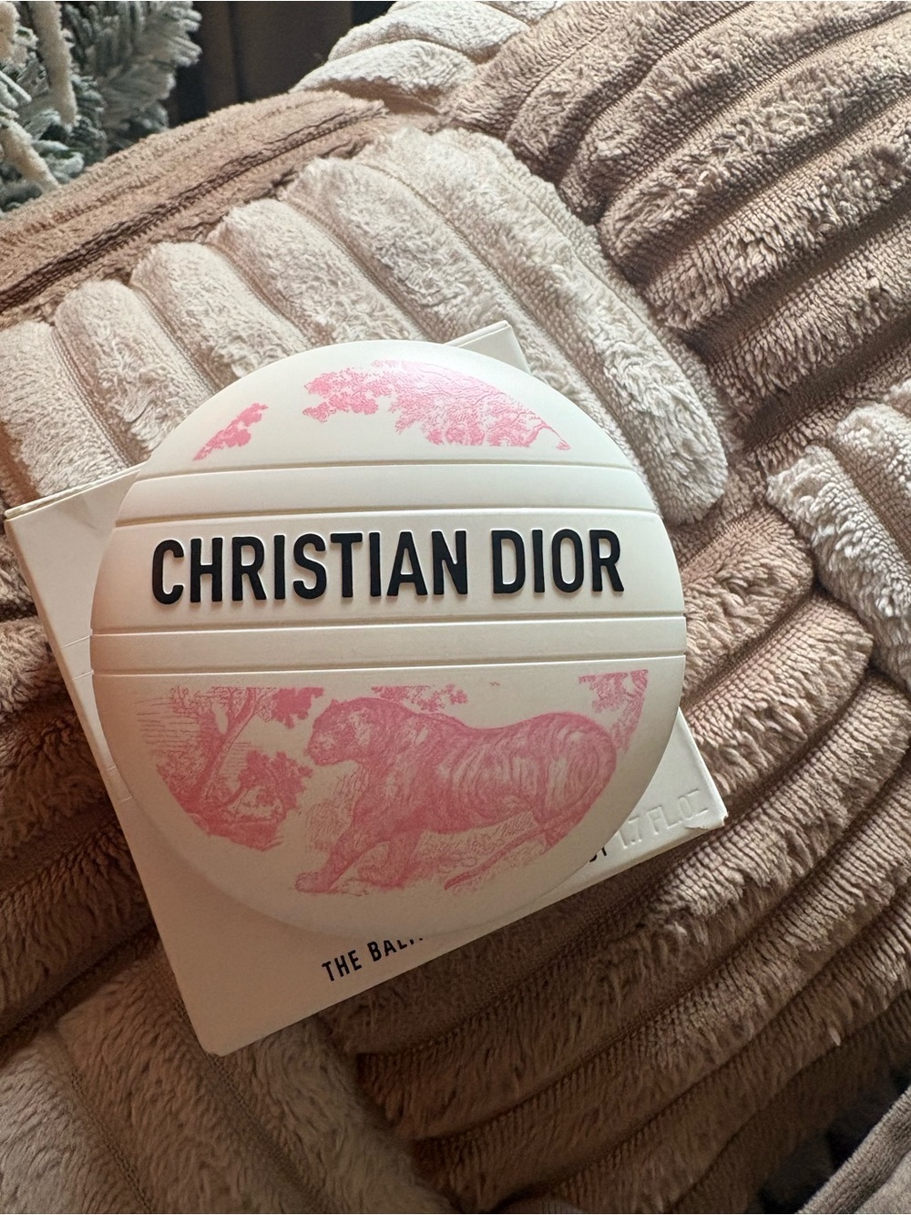 Dior White and Pink Toile Compact Case